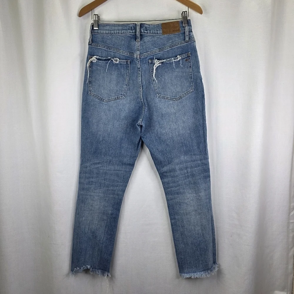 Madewell Women’s The Perfect Vintage High Rise Denim  Distressed Raw Hem Size 28